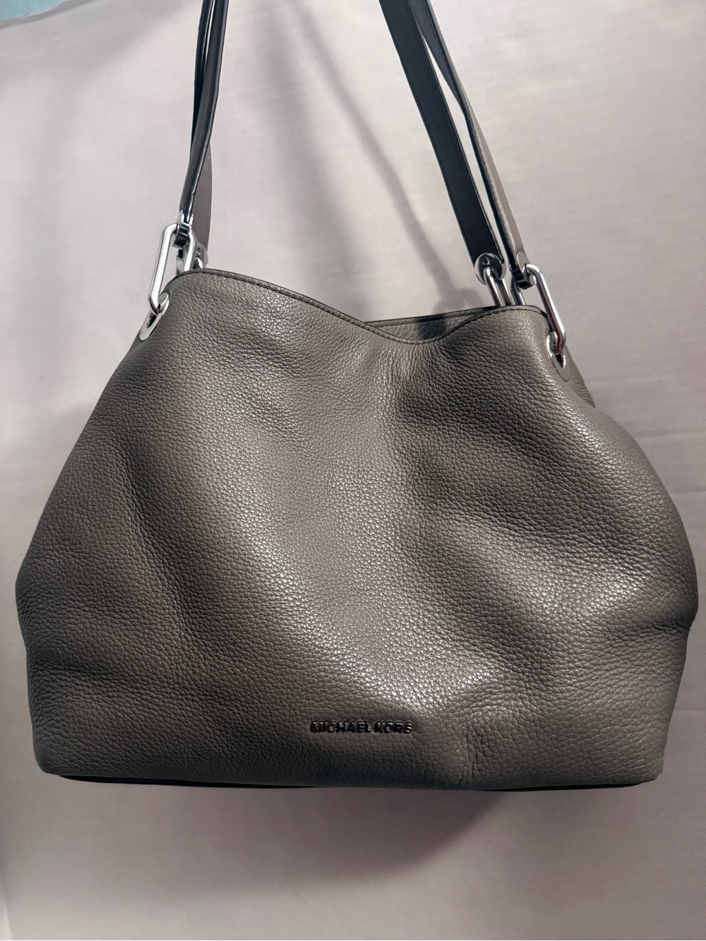 Michael Kors Pebbled Leather Hobo Bag in Gray